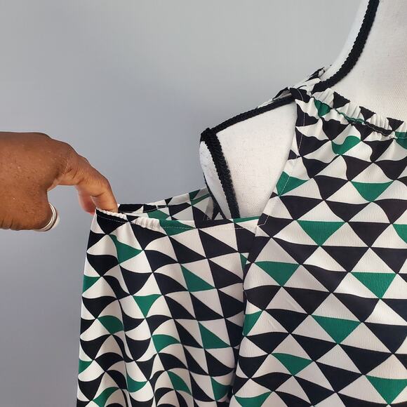 Worthington Women's Cold Shoulder Retro Color Block Top Size M - Picture 4 of 7